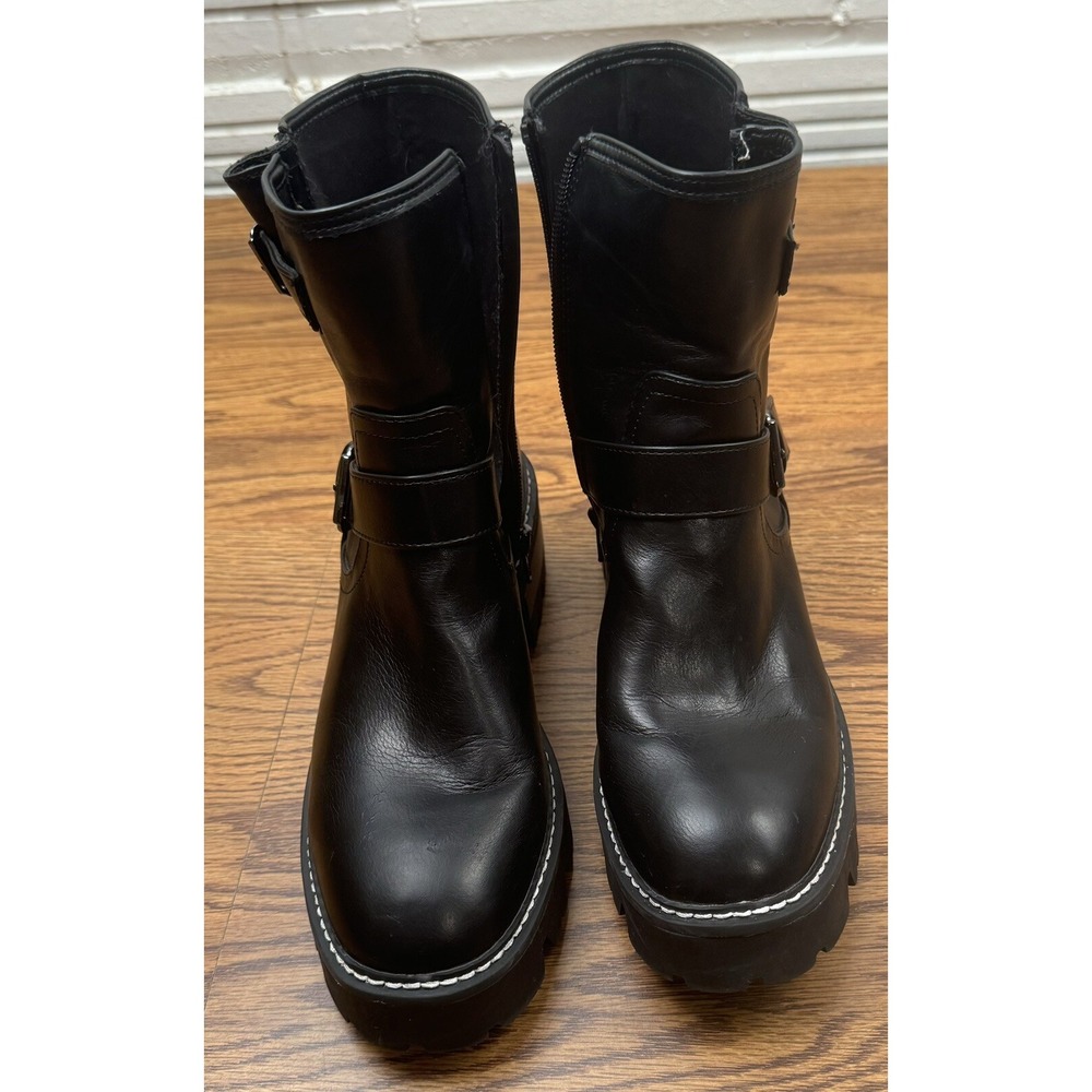 Target Mod Moto Boot Womens 9.5‎ Black Zipper Biker Buckle Boots